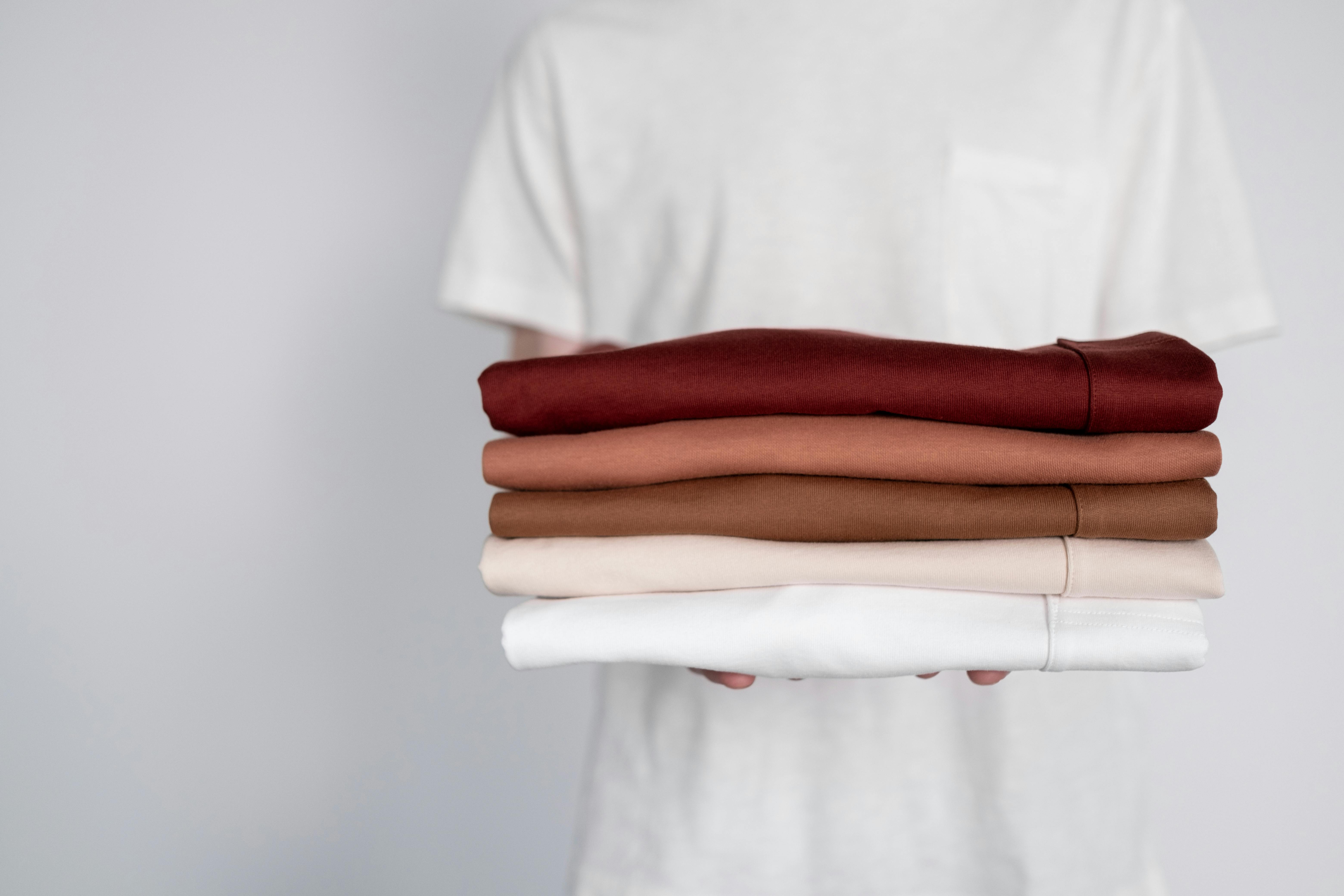 Freshly folded laundry ready for collection